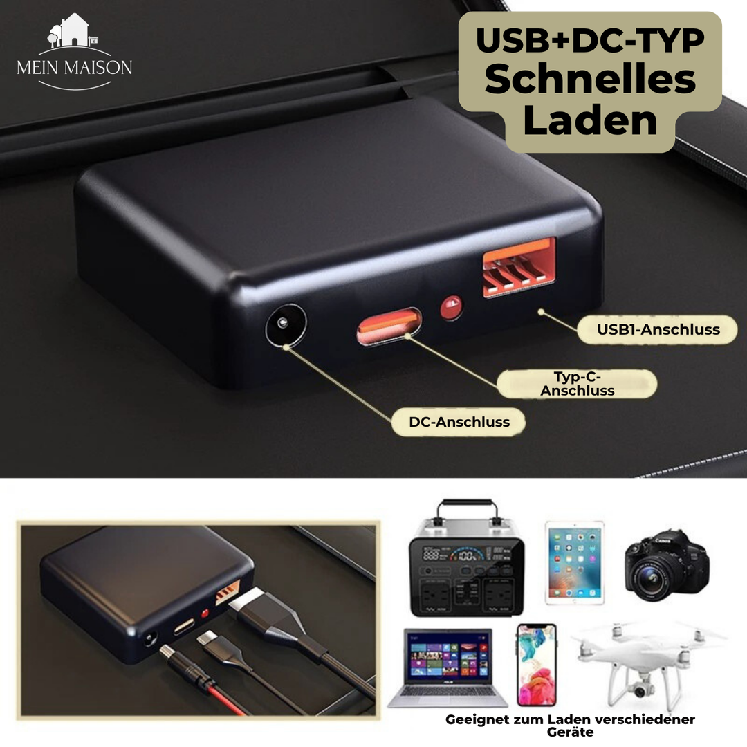Kalsten | SolaraX 1000W Foldable Solar Panel Kit | Complete Set with MPPT & USB/Type-C | For Camping, Car, Boat & Caravan