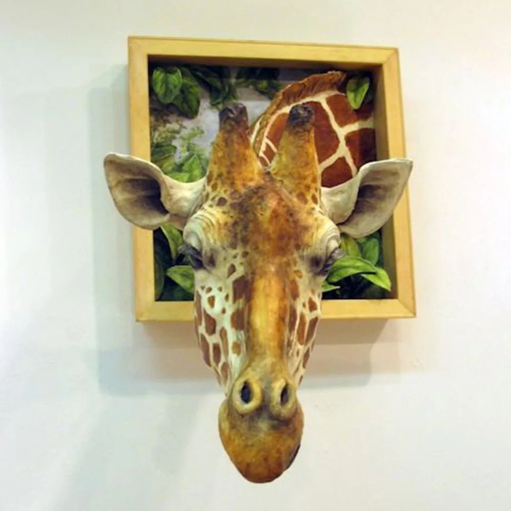 Kalsten | Giraffe Head - Wall Decoration - 3D Sculpture - Lifelike Decoration