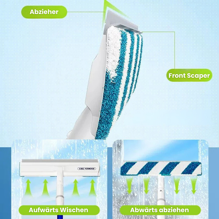 3-in-1 Rotatable Window Cleaner with Telescopic Handle and Spray Function | Kalsten