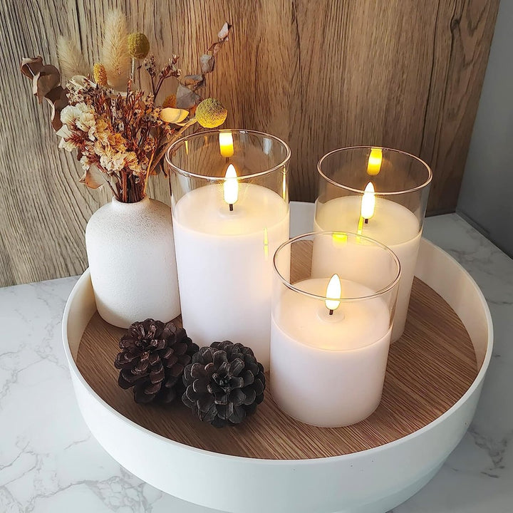 LED candle with remote control & timer in glass design | Kalsten