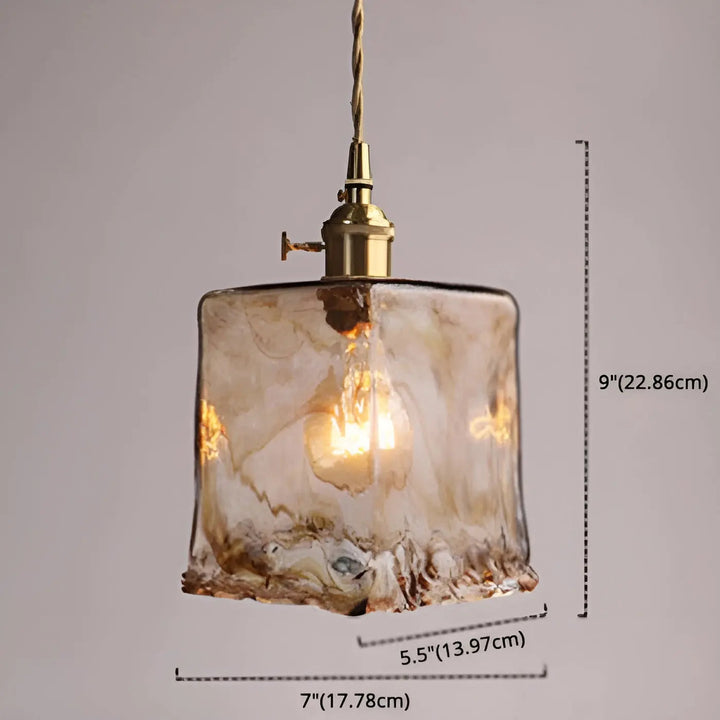 Luxurious Crystal Ceiling Lamp - Amber GlassElegance Kalsten