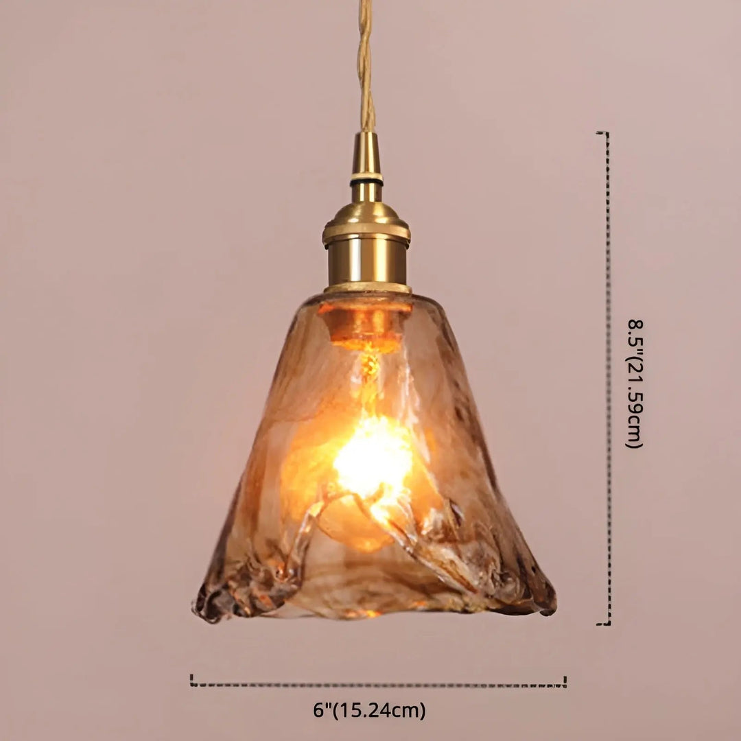 Luxurious Crystal Ceiling Lamp - Amber GlassElegance Kalsten