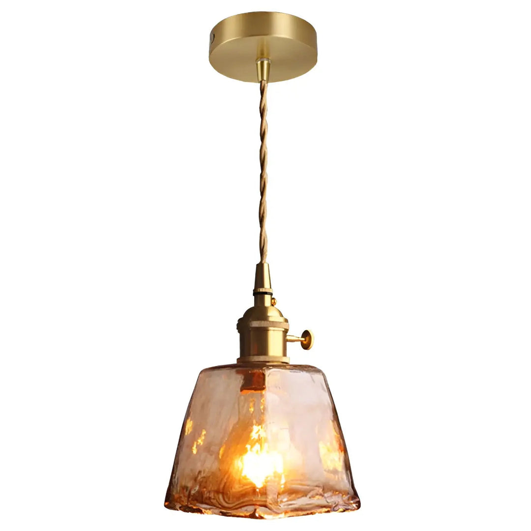 Luxurious Crystal Ceiling Lamp - Amber GlassElegance Kalsten
