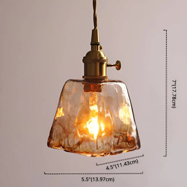 Luxurious Crystal Ceiling Lamp - Amber GlassElegance Kalsten