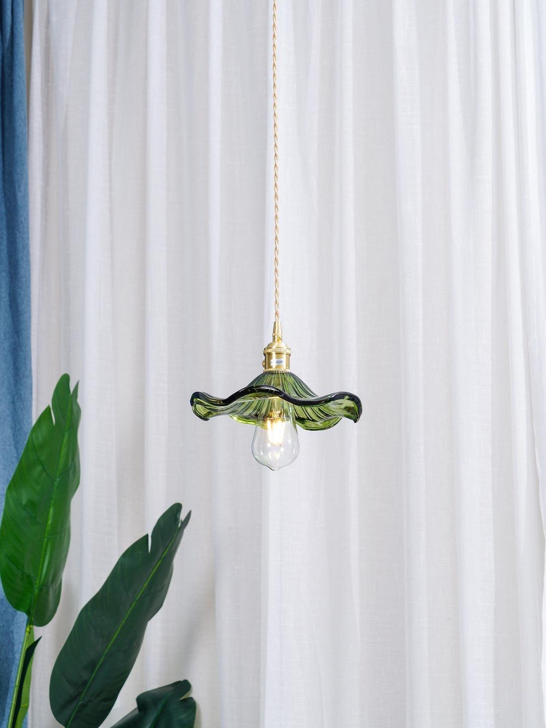 Glass Hibiscus Flower Hanging light Swag Light | Kalsten
