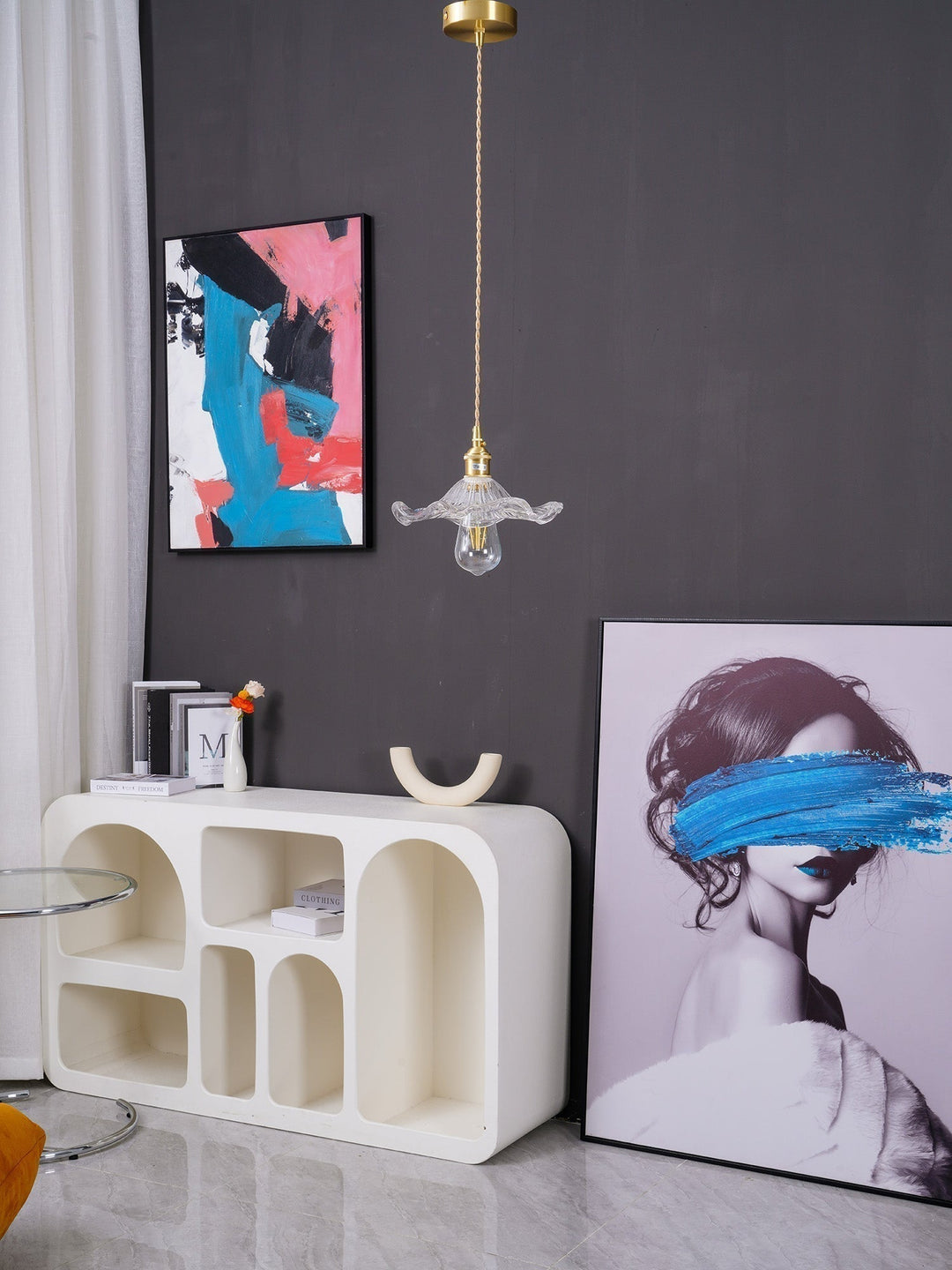 Glass Hibiscus Flower Droplight Pendant Light | Kalsten