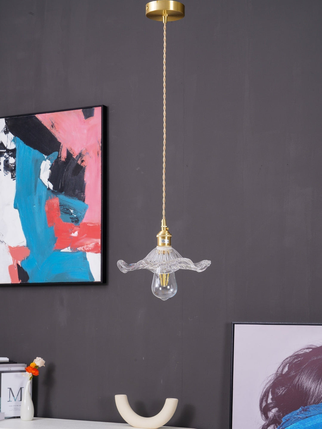 Glass Hibiscus Flower Droplight Pendant Light | Kalsten