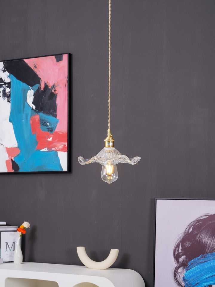 Glass Hibiscus Flower Hanging light Swag Light | Kalsten