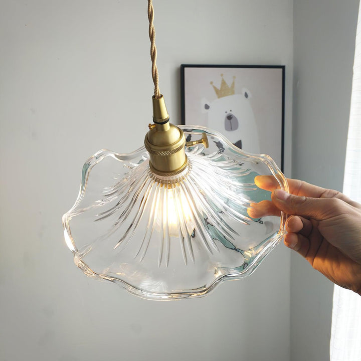 Glass Hibiscus Flower Hanging light Swag Light | Kalsten