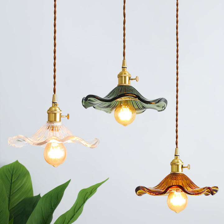 Glass Hibiscus Flower Droplight Pendant Light | Kalsten