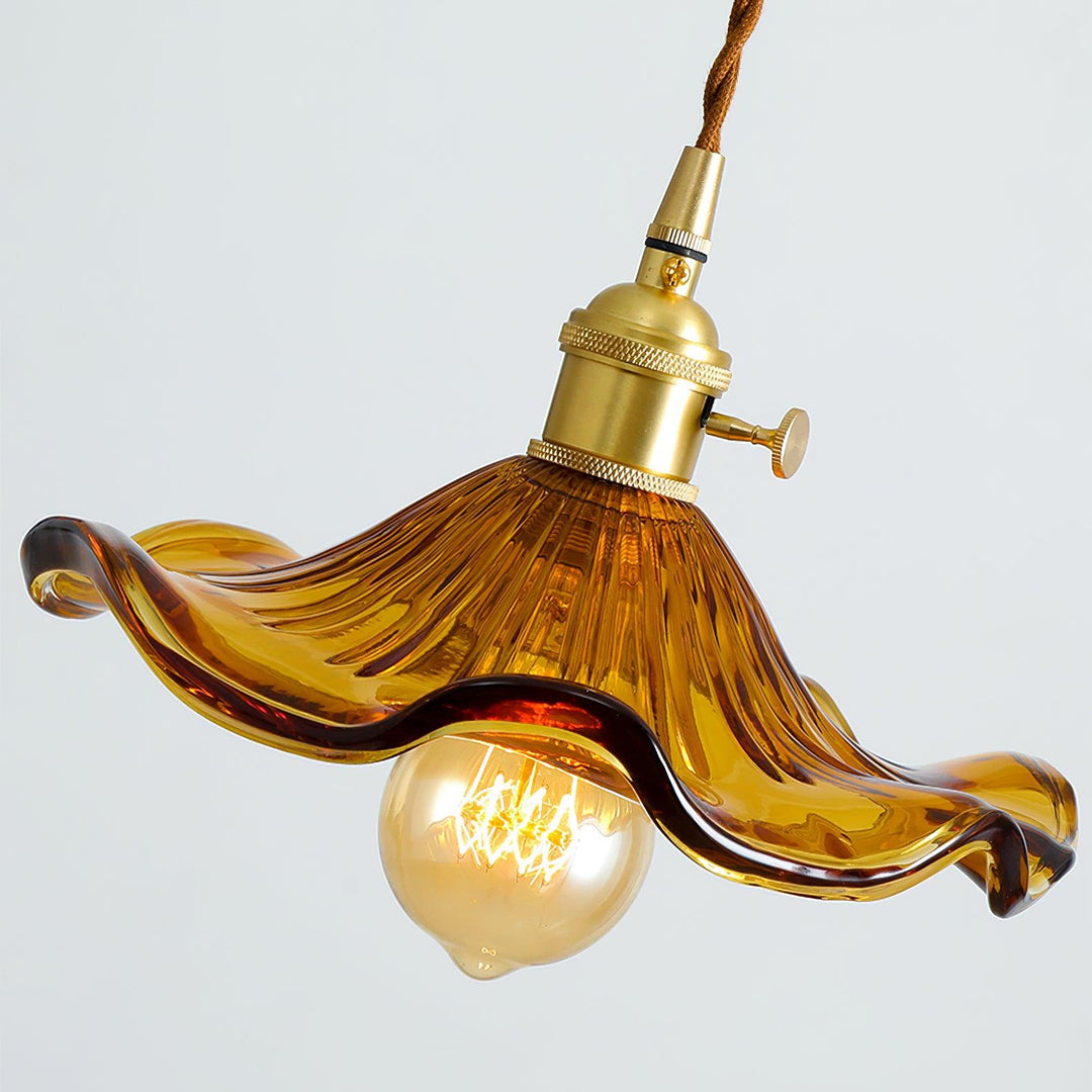 Glass Hibiscus Flower Droplight Pendant Light | Kalsten