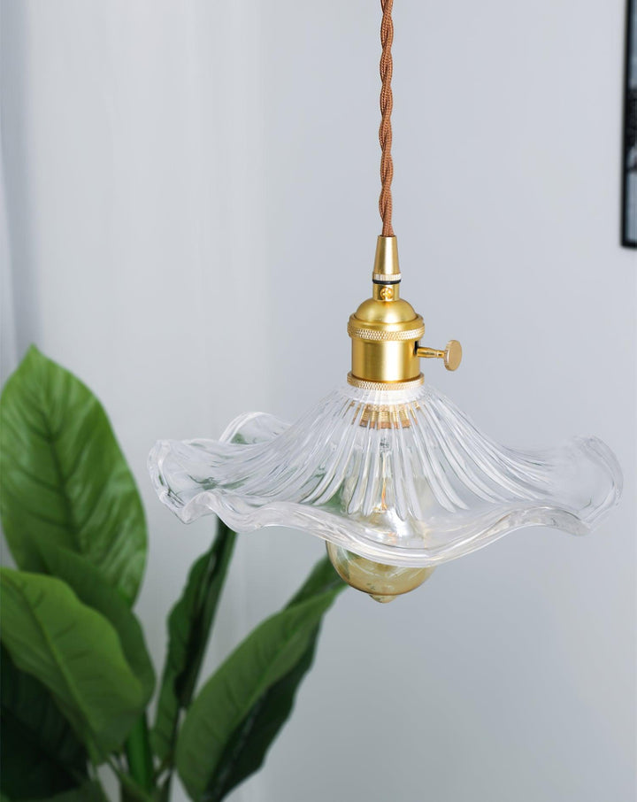 Glass Hibiscus Flower Hanging light Swag Light | Kalsten