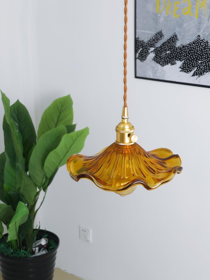 Glass Hibiscus Flower Droplight Pendant Light | Kalsten