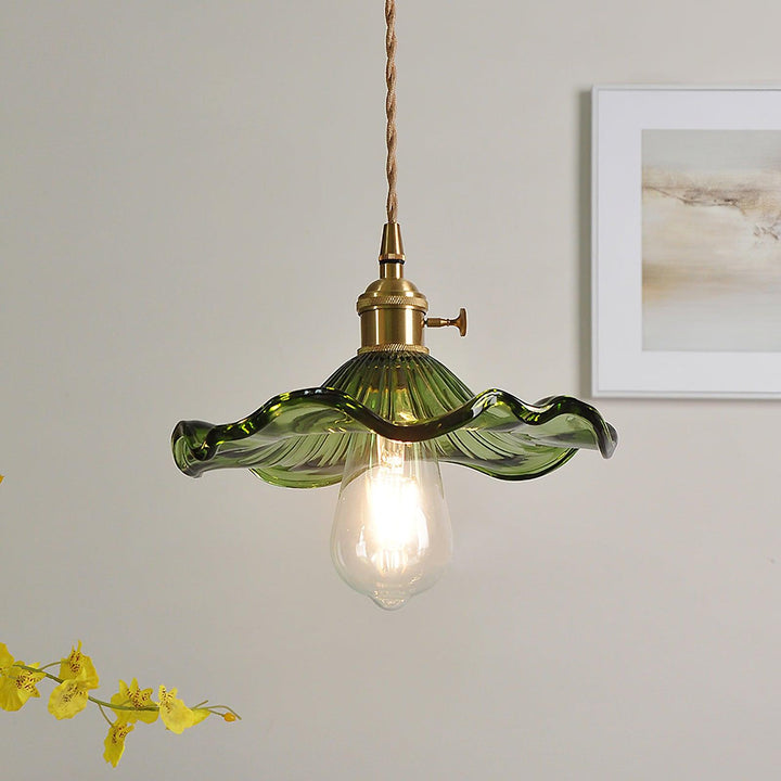 Glass Hibiscus Flower Hanging light Swag Light | Kalsten