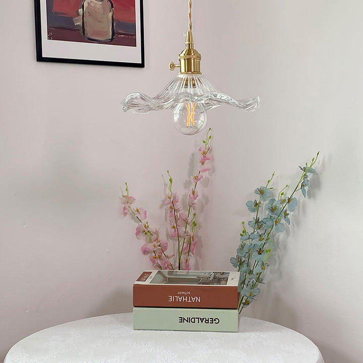 Glass Hibiscus Flower Hanging light Swag Light | Kalsten