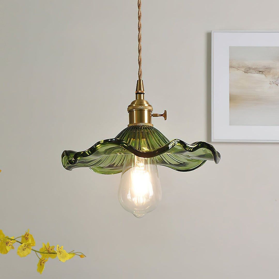 Glass Hibiscus Flower Droplight Pendant Light | Kalsten
