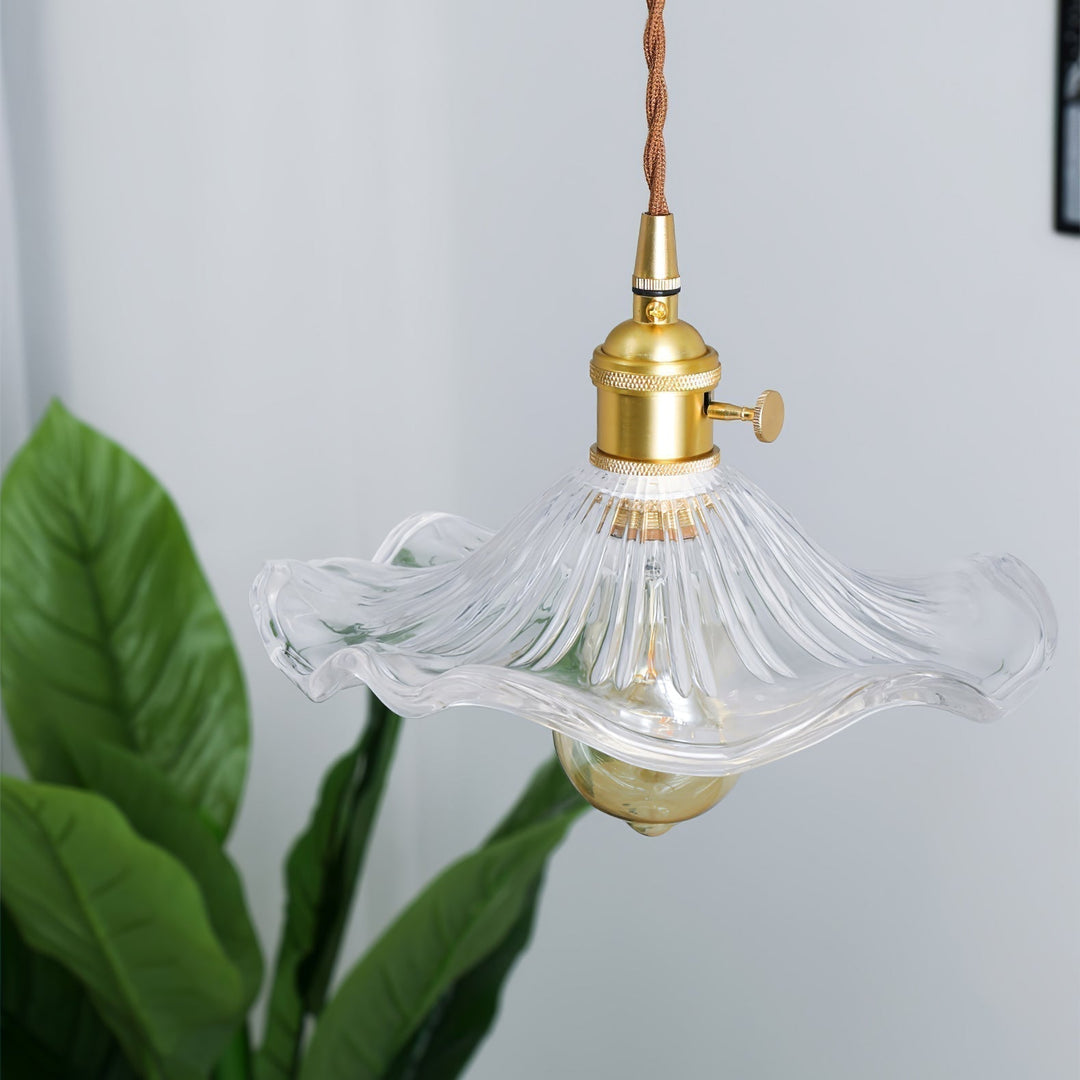 Glass Hibiscus Flower Hanging light Swag Light | Kalsten