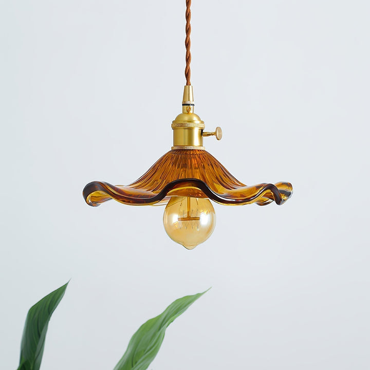 Glass Hibiscus Flower Hanging light Swag Light | Kalsten
