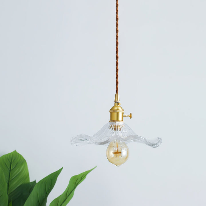 Glass Hibiscus Flower Hanging light Swag Light | Kalsten