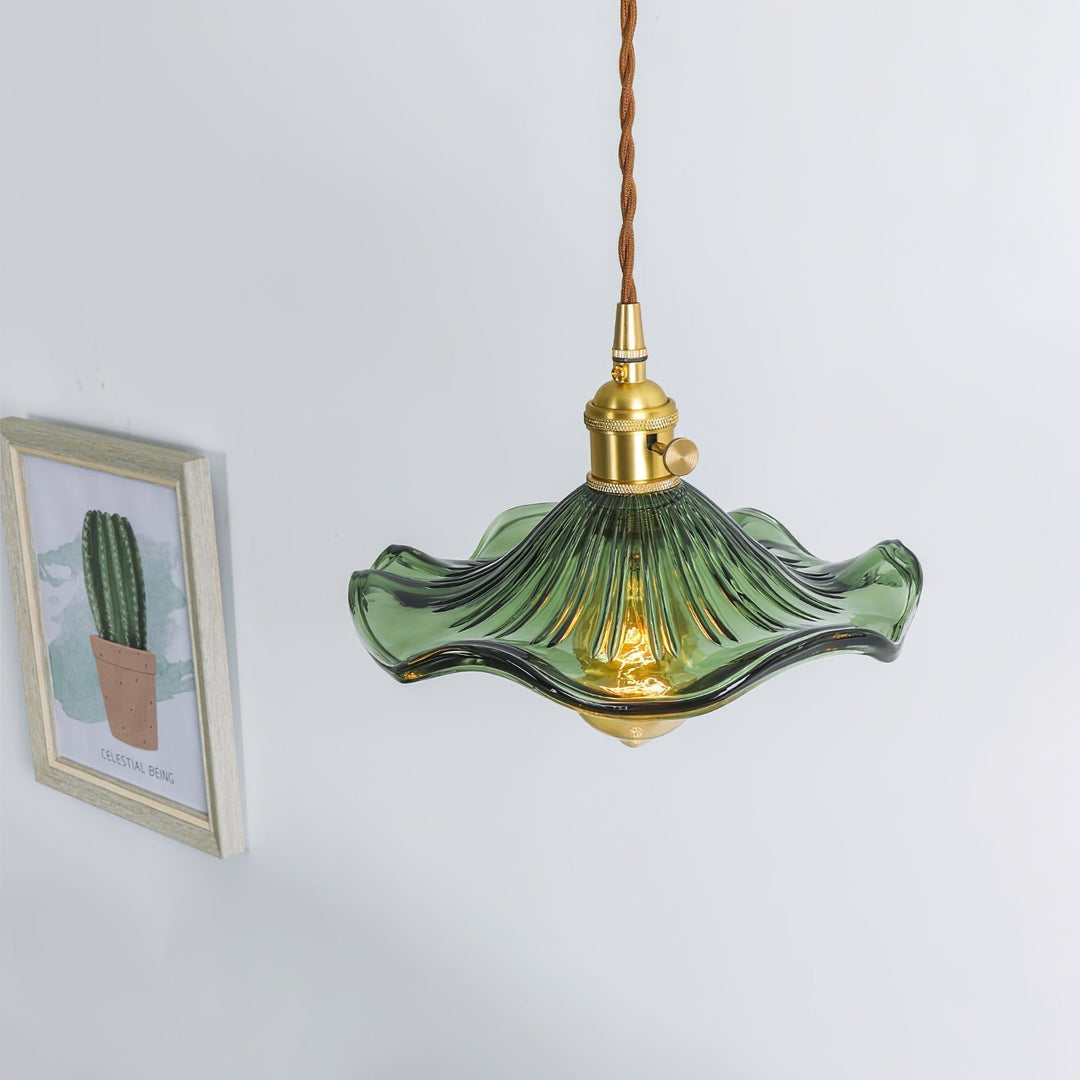 Glass Hibiscus Flower Hanging light Swag Light | Kalsten