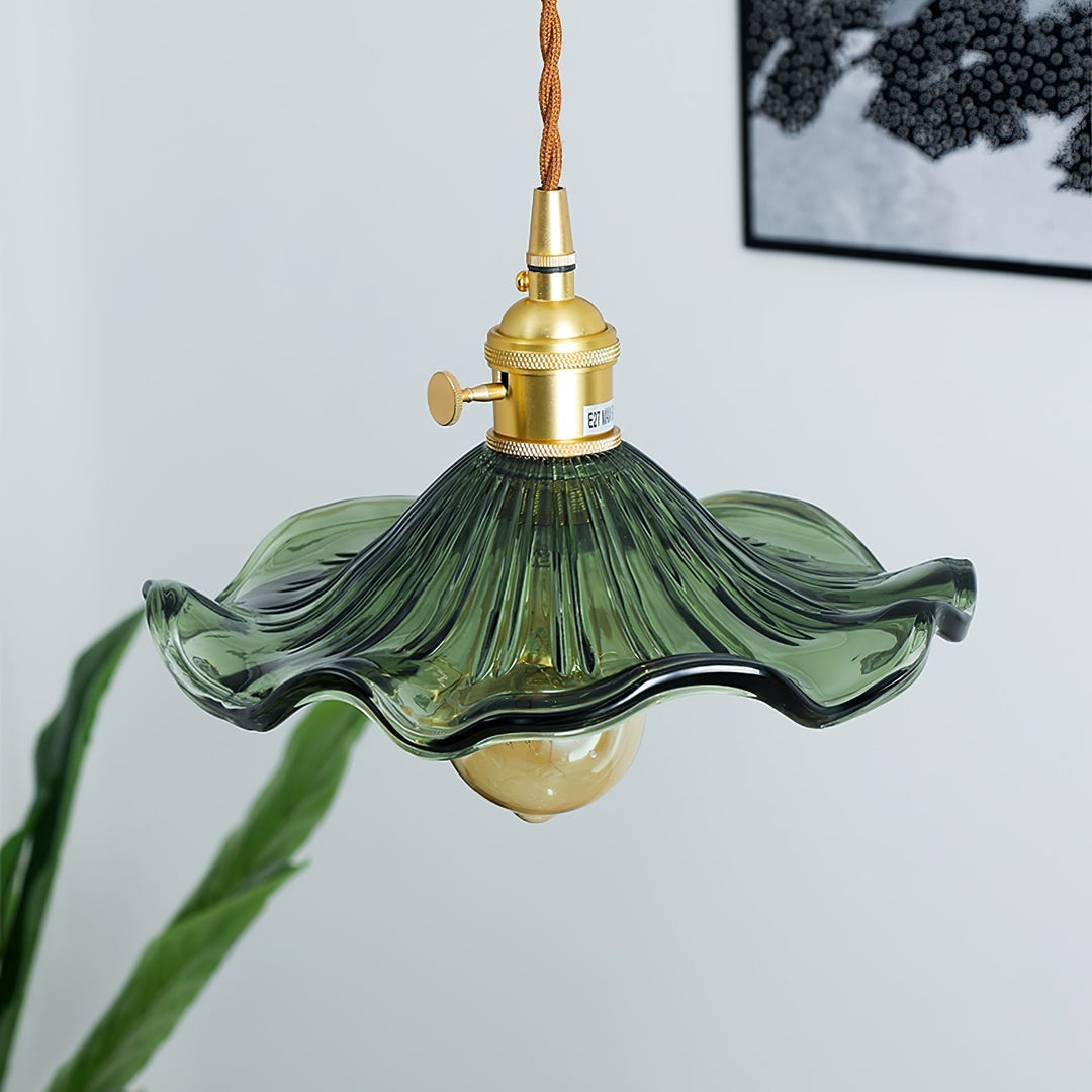 Glass Hibiscus Flower Hanging light Swag Light | Kalsten