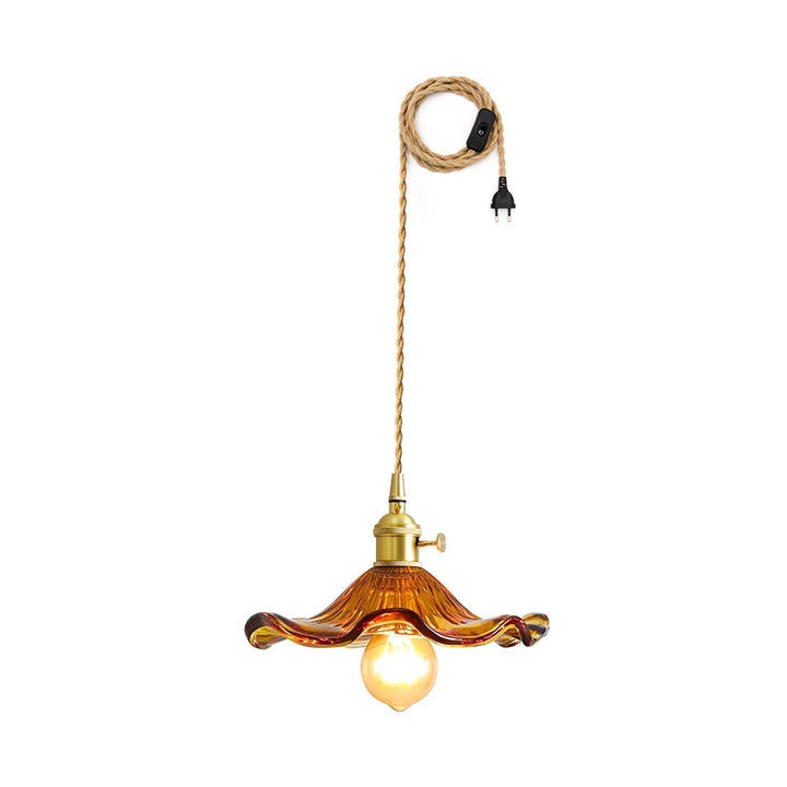 Glass Hibiscus Flower Hanging light Swag Light | Kalsten