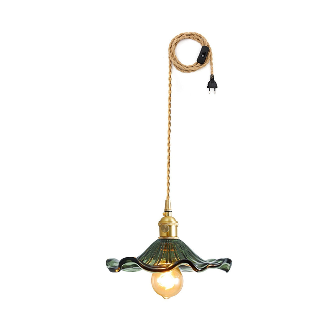Glass Hibiscus Flower Hanging light Swag Light | Kalsten