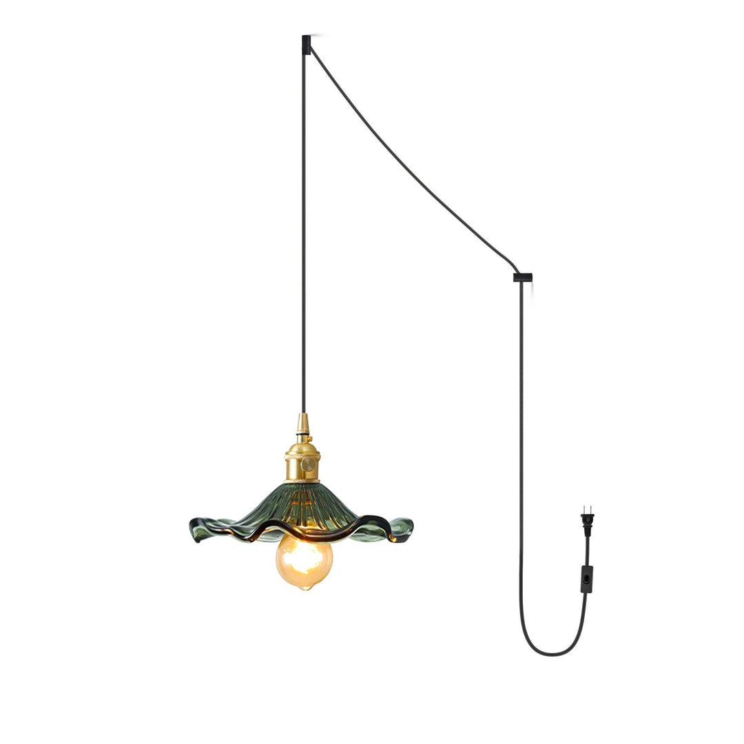 Glass Hibiscus Flower Hanging light Swag Light | Kalsten