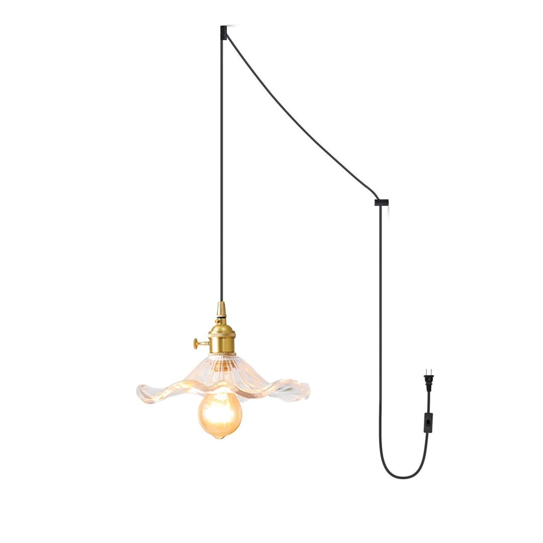 Glass Hibiscus Flower Hanging light Swag Light | Kalsten