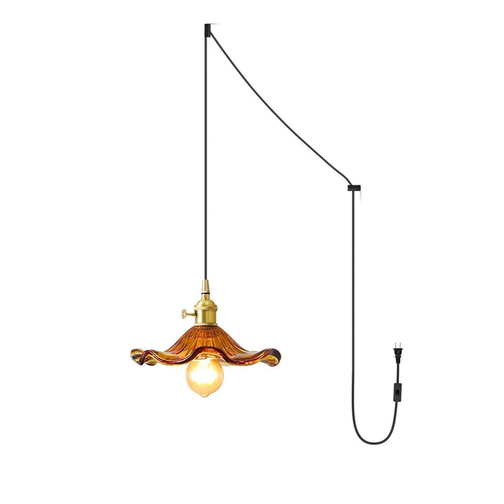 Glass Hibiscus Flower Hanging light Swag Light | Kalsten