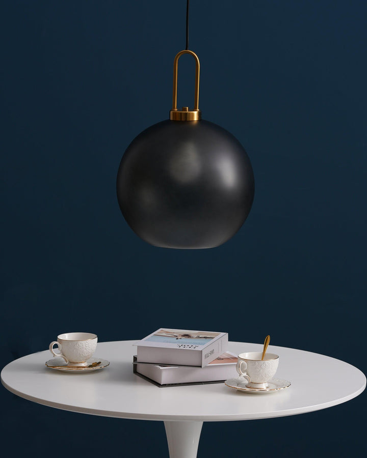 Pendant Light Glass Metal 11.8 in Hanging Living Room Bedroom Ceiling Adjustable Modern Minimalist Lighting Fixture | Kalsten