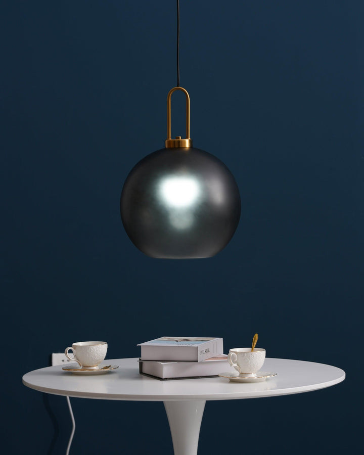 Pendant Light Glass Metal 11.8 in Hanging Living Room Bedroom Ceiling Adjustable Modern Minimalist Lighting Fixture | Kalsten