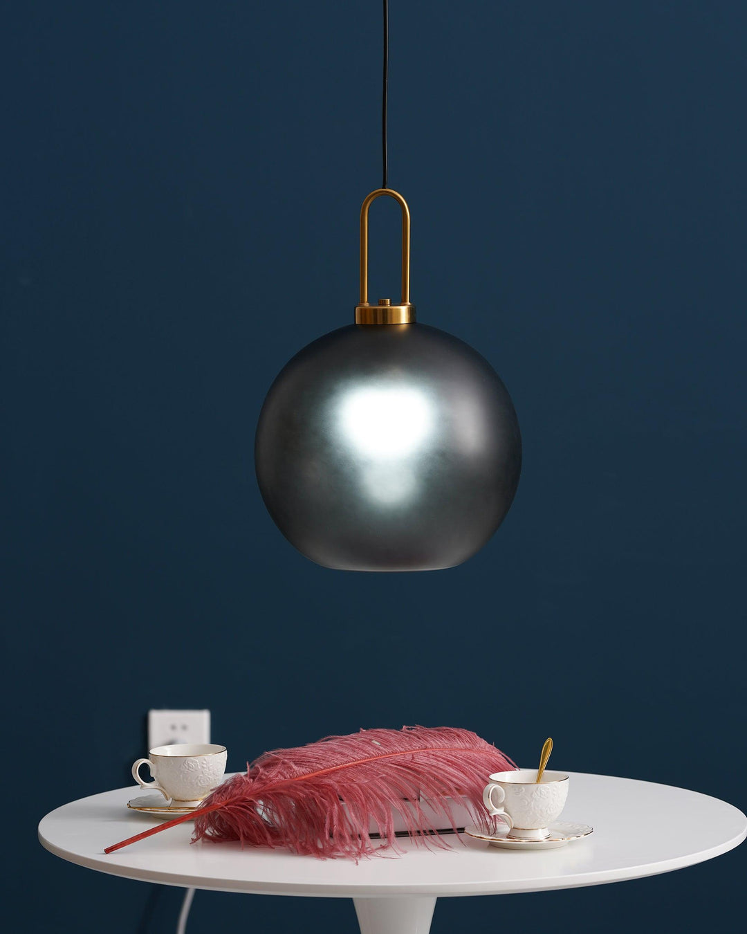 Pendant Light Glass Metal 11.8 in Hanging Living Room Bedroom Ceiling Adjustable Modern Minimalist Lighting Fixture | Kalsten