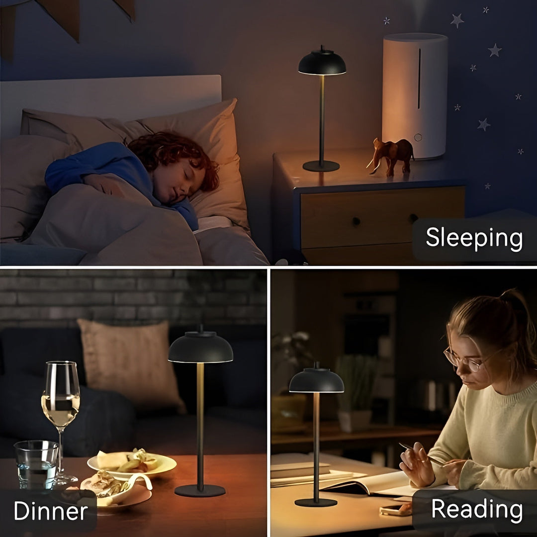 Stylish Rechargeable Table Lamp with Dimmable LED - Three Light Modes and USB Kalsten