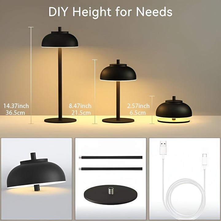 Stylish Rechargeable Table Lamp with Dimmable LED - Three Light Modes and USB Kalsten