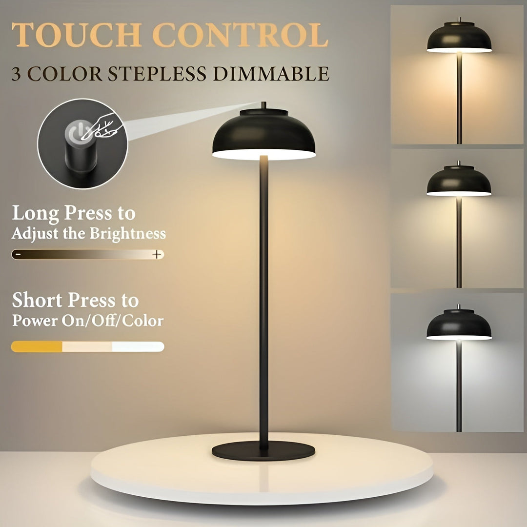 Stylish Rechargeable Table Lamp with Dimmable LED - Three Light Modes and USB Kalsten