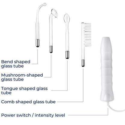 Skanto GlowVive High-Frequency D'arsonval Beauty Device | for Acne - Anti-Aging - Skin Tightening - Hair Growth - Scalp Care Skanto