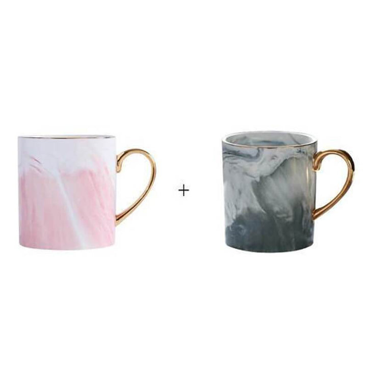 Gold-Rimmed Marble Coffee Mug | Kalsten