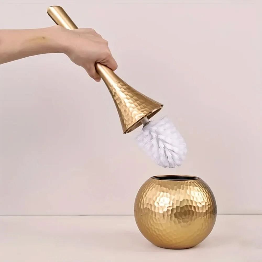 Skanto | Elegant Gold-Look Toilet Brush for Bathroom Style, Hygiene & Luxury