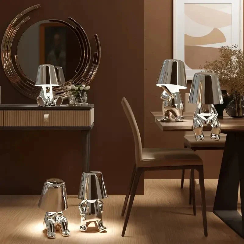 Modern LED table lamp in sculpture design – Decorative statue lamp for living room | Kalsten