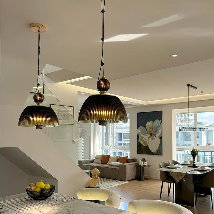 Green Glass Bowl Drop light Pendant Lamp | Kalsten