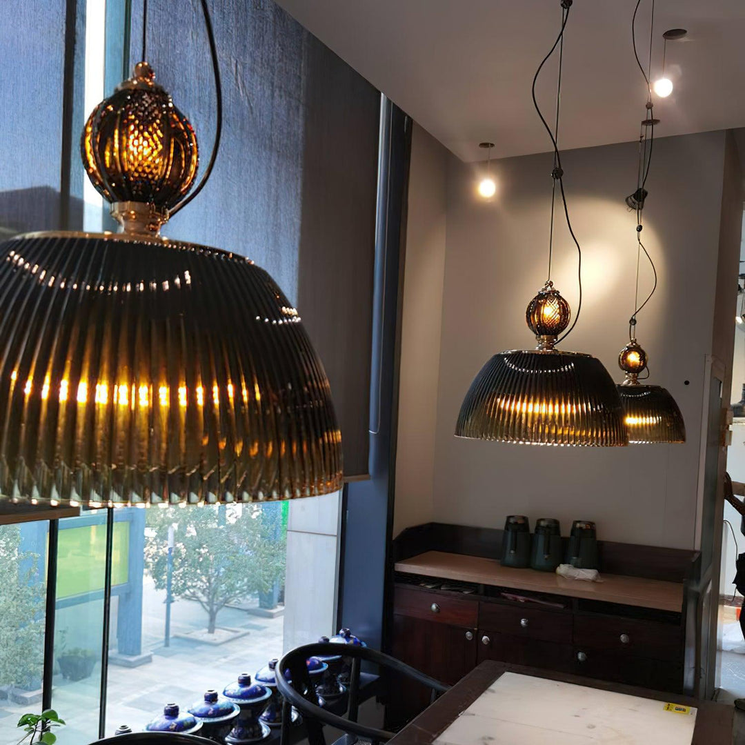 Green Glass Bowl Drop light Pendant Lamp | Kalsten