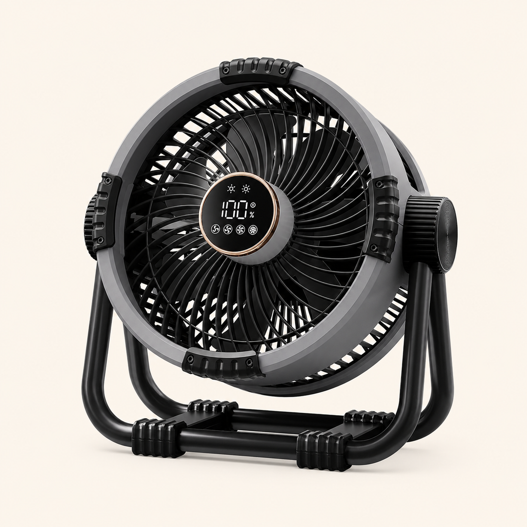 Kalsten | Camping Fan with 20000mAh Battery, LED Light & Remote Control – WindMate