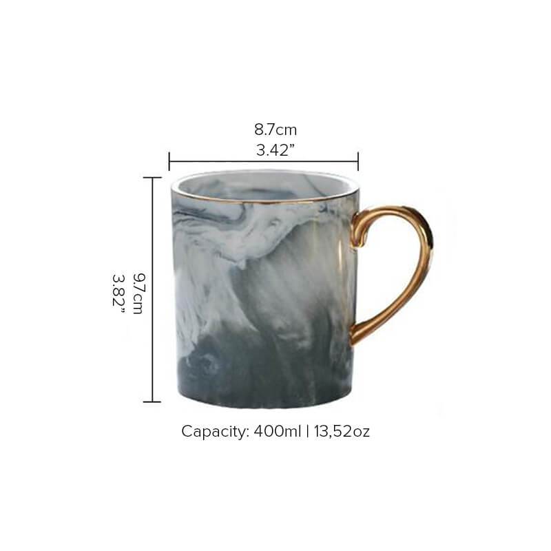 Gold-Rimmed Marble Coffee Mug | Kalsten