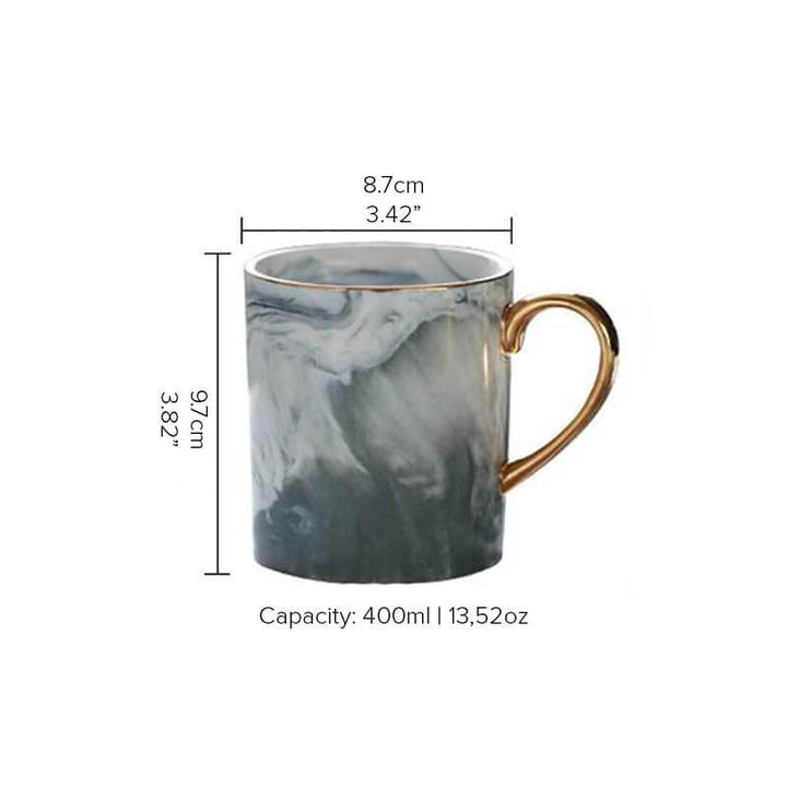 Gold-Rimmed Marble Coffee Mug | Kalsten