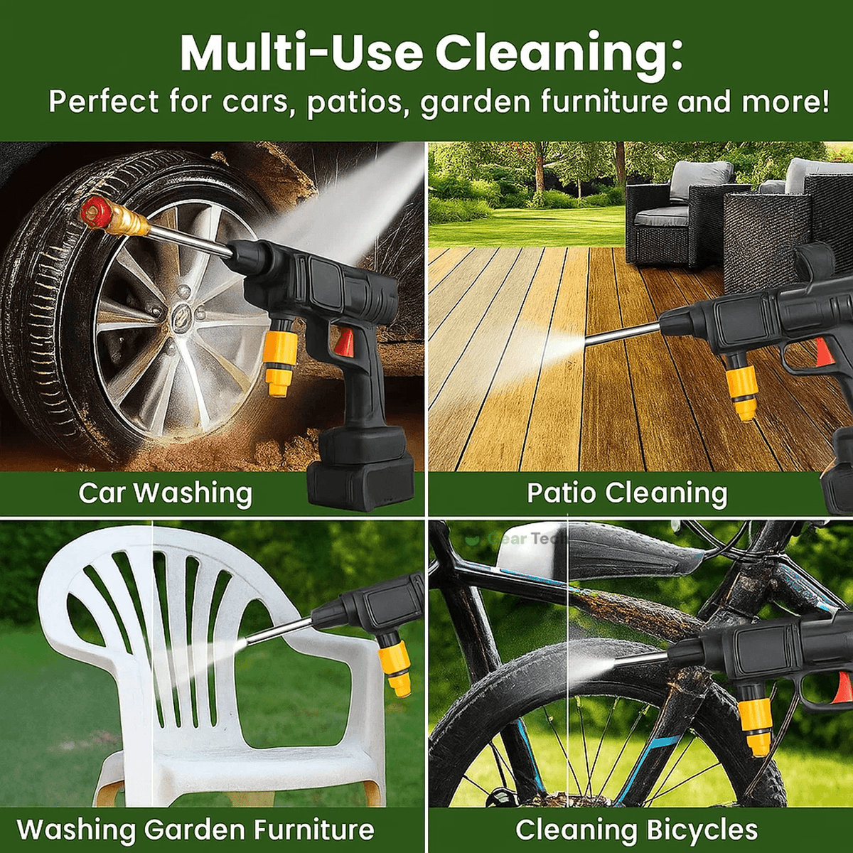 Skanto | Cordless Portable High-Pressure Spray Water Gun Set | Ideal for Cleaning Cars, Patios & Garden Furniture