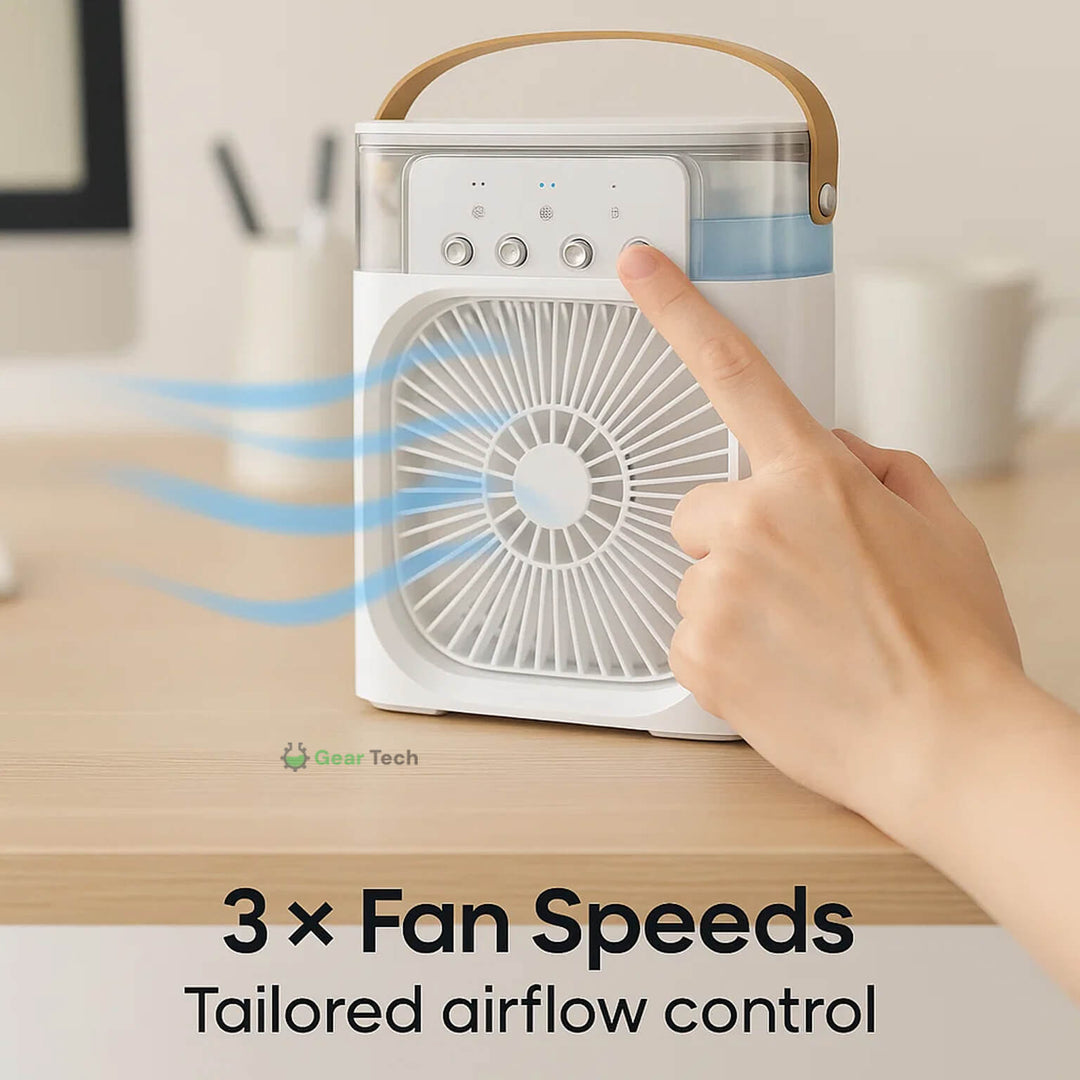 3-in-1 Air Cooler Humidifier | Portable, Adjustable Fan Speeds & Ideal for Bedrooms, Offices & Small Spaces | Kalsten