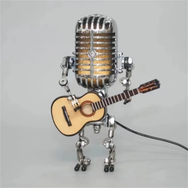 Designer table lamp robot with guitar for modern and creative interiors | Kalsten