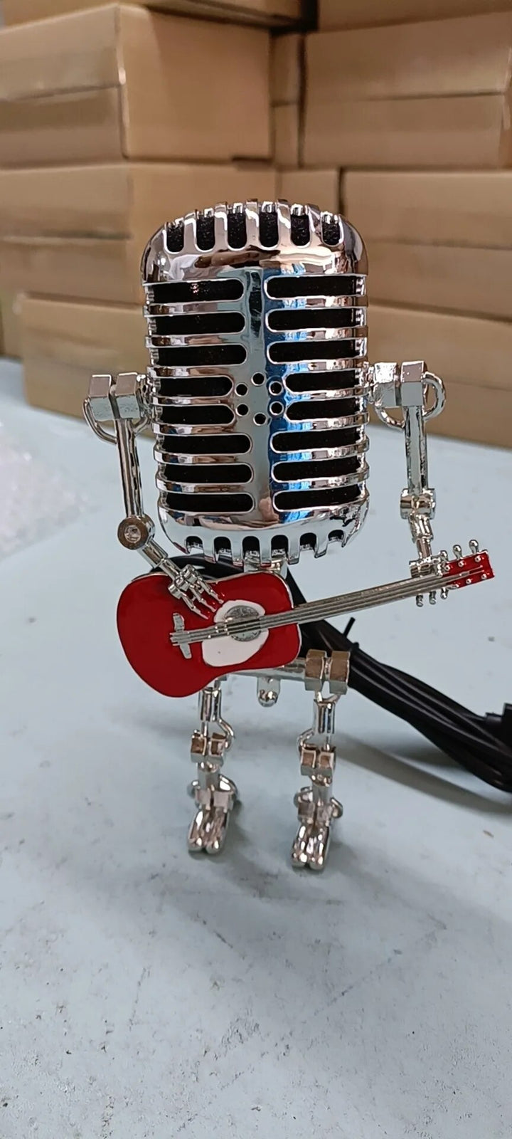 Designer table lamp robot with guitar for modern and creative interiors | Kalsten