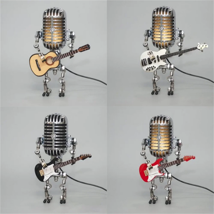 Designer table lamp robot with guitar for modern and creative interiors | Kalsten